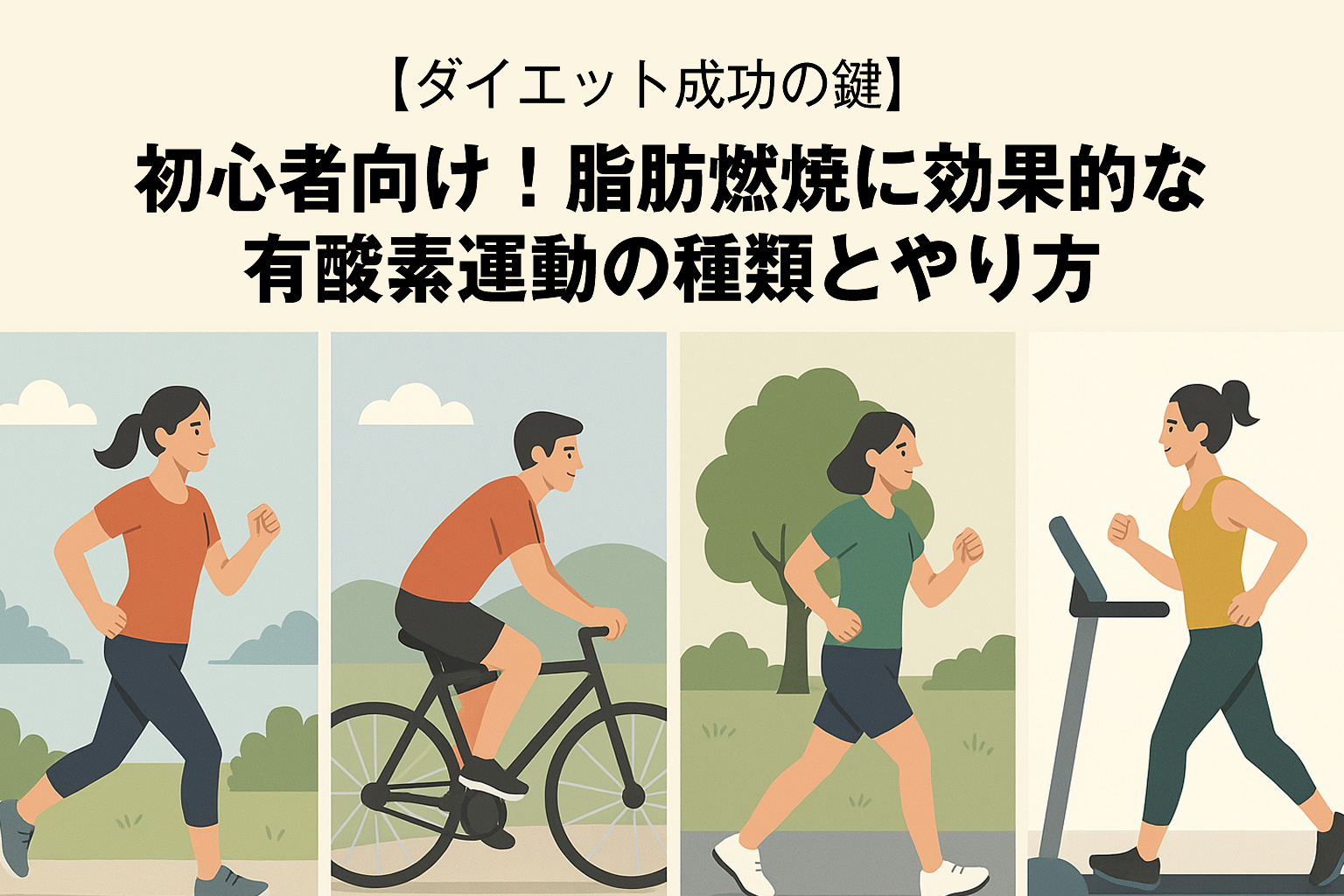 【ダイエット成功の鍵】初心者向け！脂肪燃焼に効果的な有酸素運動の種類とやり方
