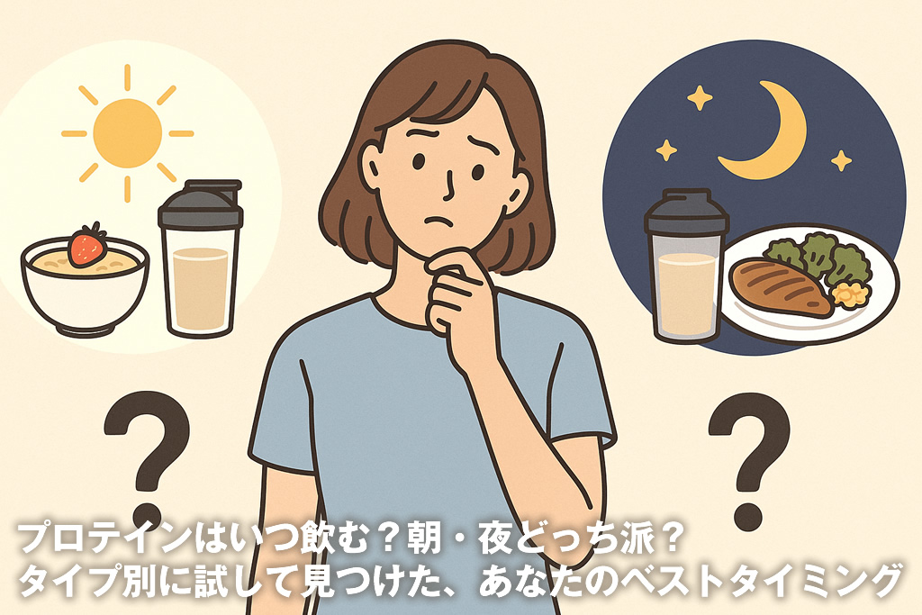 プロテインはいつ飲む？朝・夜どっち派？タイプ別に試して見つけた、あなたのベストタイミング